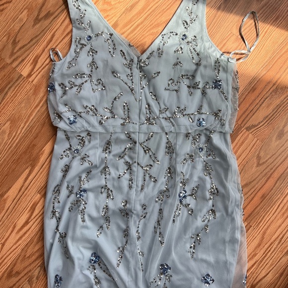 Elegant Embroidered Dress in Light Blue - Picture 3 of 3